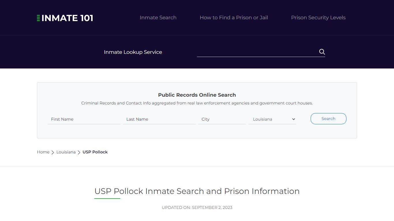 USP Pollock Inmate Search | Lookup | Roster